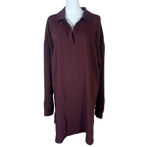 J Jill Wearever Collection Eggplant Easy Care Tall XL Shirt Dress Tunic